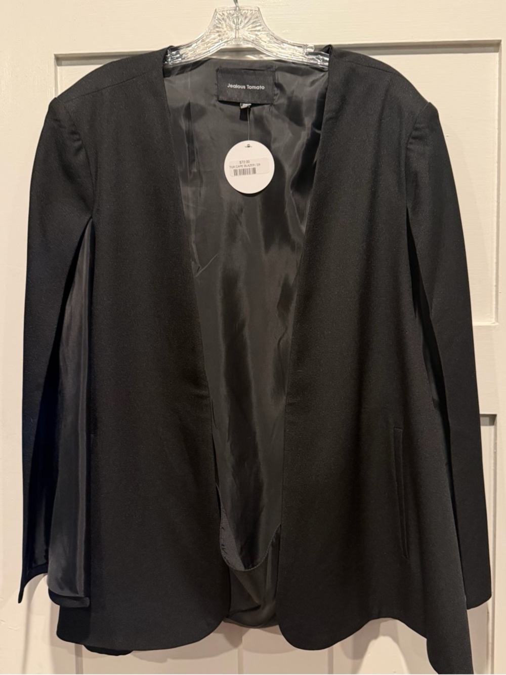Jealous Tomato Black Tux Cape Blazer, NWT Size 2X